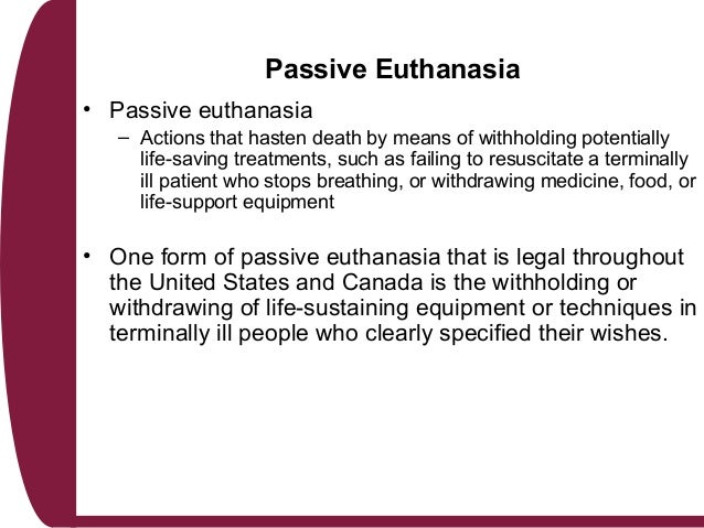 active and passive euthanasia james rachel Death and passive euthanasia